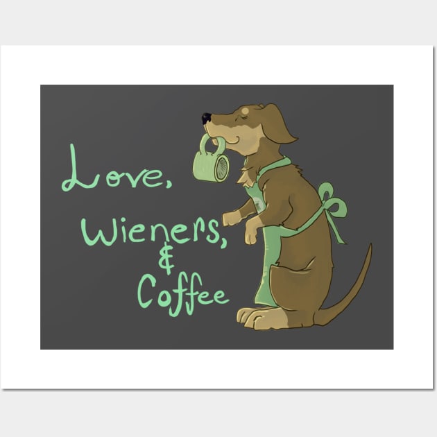 Dogs love and coffee Wall Art by TheNeutralDragon